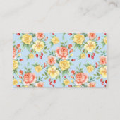 編集可能バラ花屋ブーケのメッセージカード 名刺 (裏面)