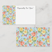 編集可能バラ花屋ブーケのメッセージカード 名刺 (正面/裏面)