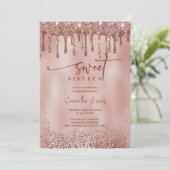 編集可能バラ金ゴールドスウィート16テンプレート 招待状 (スタンド正面)