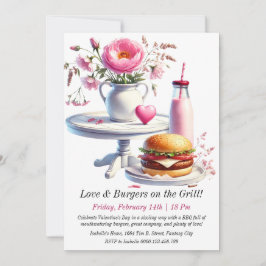 編集可能バレンタインデーBBQ招待状 招待状