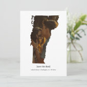 編集可能バーモント日付フォトカードの保存 セーブザデート (スタンド正面)