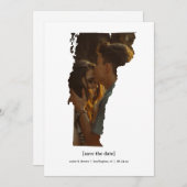 編集可能バーモント日付フォトカードの保存 セーブザデート (正面/裏面)