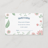 編集可能パステルフローラおむつラッフル エンクロージャーカード (正面)