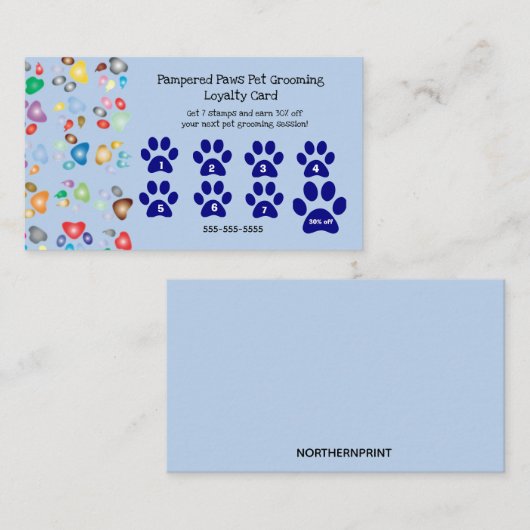 編集可能パスパルドポーズドッグトリマーロイヤリティ 名刺 (正面/裏面)