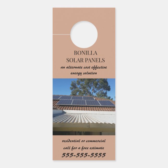 編集可能パネ太陽のル ドアノブサイン (正面)