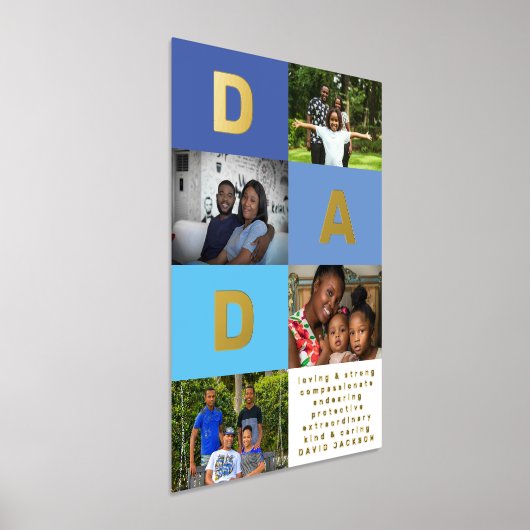 編集可能パパカラーブロック数々の写真 箔ポスター (レイダウン)