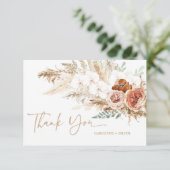 編集可能パンパスグラスベビーシャワーサンキューカード (スタンド正面)