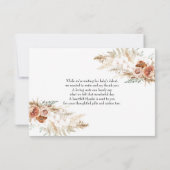 編集可能パンパスグラスベビーシャワーサンキューカード (裏面)