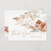 編集可能パンパスグラスベビーシャワーサンキューカード (正面/裏面)