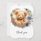 編集可能パーソナライズされたな1st誕生日ボーイベア 招待状 (裏面)