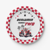 編集可能パーソナライズされたな2高速誕生日パーティー ペーパープレート (正面)