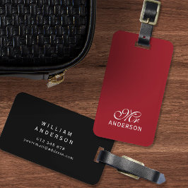 編集可能パーソナライズされたカラーエレガントスクリプトMr. ラゲッジタグ