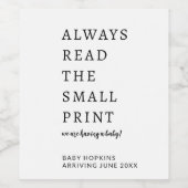 編集可能パーソナライズされたベビーの発表 ワインラベル (シングルラベル)