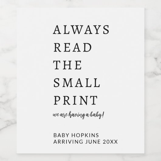 編集可能パーソナライズされたベビーの発表 ワインラベル (シングルラベル)