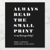 編集可能パーソナライズされたベビーの発表 ワインラベル (シングルラベル)