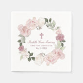 編集可能パーソナライズされた最初の聖餐式 スタンダードカクテルナプキン (正面)