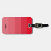 編集可能パーソナルブライトレッドピンクコーラル色相 ラゲッジタグ (正面横)