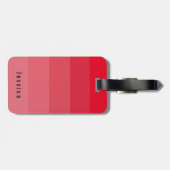 編集可能パーソナルブライトレッドピンクコーラル色相 ラゲッジタグ (裏面横)