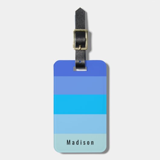 編集可能パーソナル☀️🍋ブライトブルー春ハウス ラゲッジタグ (正面縦)