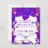 編集可能パーティの招待状ピーコックフェザーグリッター 招待状 (正面)