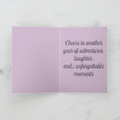 編集可能パープルおよびピンクリラック誕生日 カード (内部)