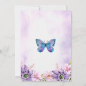 編集可能パープルバタフライガールベビーシャワー サンキューカード (裏面)