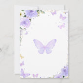 編集可能パープルバタフライベビーシャワー招待状 招待状 (裏面)