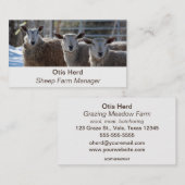 編集可能ヒツジ農家ブッチャー 名刺 (正面/裏面)