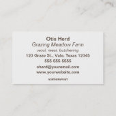 編集可能ヒツジ農家ブッチャー 名刺 (裏面)