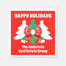 編集可能ビジネスハッピーホリデーズクリスマスパーティー スタンダードカクテルナプキン