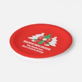 編集可能ビジネスハッピーホリデーズクリスマスパーティー ペーパープレート (アングル)