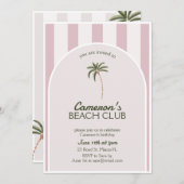 編集可能ビーチクラブカバナ招待状誕生日 招待状 (正面/裏面)