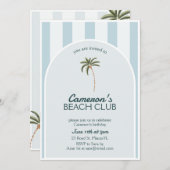 編集可能ビーチクラブカバナ招待状誕生日 招待状 (正面/裏面)