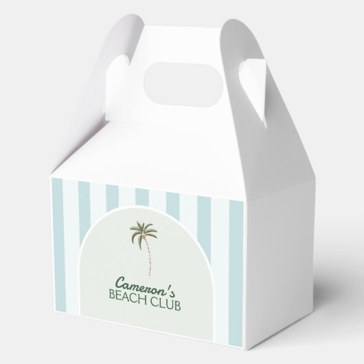 編集可能ビーチクラブカバナ誕生日 フェイバーボックス (裏面)