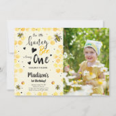 編集可能ビー誕生日フォト招待状 招待状 (正面)