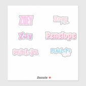 編集可能ピンクカスタムのカット名ビニールステッカー シール (シート)