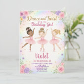 編集可能ピンクダンスパーティーテンプレート 招待状 (スタンド正面)