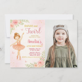 編集可能ピンクダンスパーティーテンプレートfor Girls 招待状