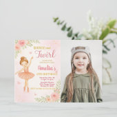 編集可能ピンクダンスパーティーテンプレートfor Girls 招待状 (スタンド正面)