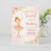 編集可能ピンクダンスパーティーテンプレートfor Girls 招待状 (スタンド正面)