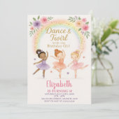 編集可能ピンクダンスパーティー招待状for Girls 招待状 (スタンド正面)