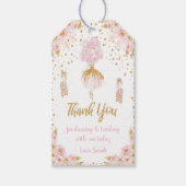 編集可能ピンクチュートパーティ優先ラベル ギフトタグ (正面)