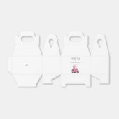 編集可能ピンクトラクター誕生日ゲーブルボックス フェイバーボックス (折り畳みなし)