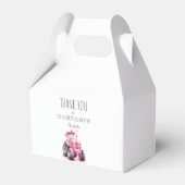 編集可能ピンクトラクター誕生日ゲーブルボックス フェイバーボックス (正面サイド)