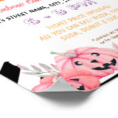 編集可能ピンクハロウィーンフライヤー ポスター (角)