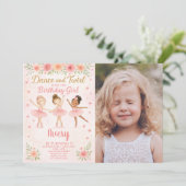 編集可能ピンクパステルダンスパーティーfor Girls 招待状 (スタンド正面)