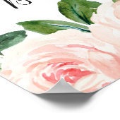 編集可能ピンクフローラブライダルシャワーウェルカムサイン ポスター (角)