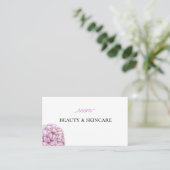 編集可能ピンクフローラ名刺 名刺 (スタンド正面)