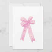 編集可能ピンクボウファースト女子誕生日招待状 招待状 (裏面)