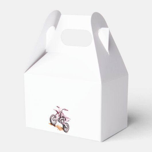 編集可能ピンクモーターバイクダートバイク誕生日 フェイバーボックス (裏面サイド)